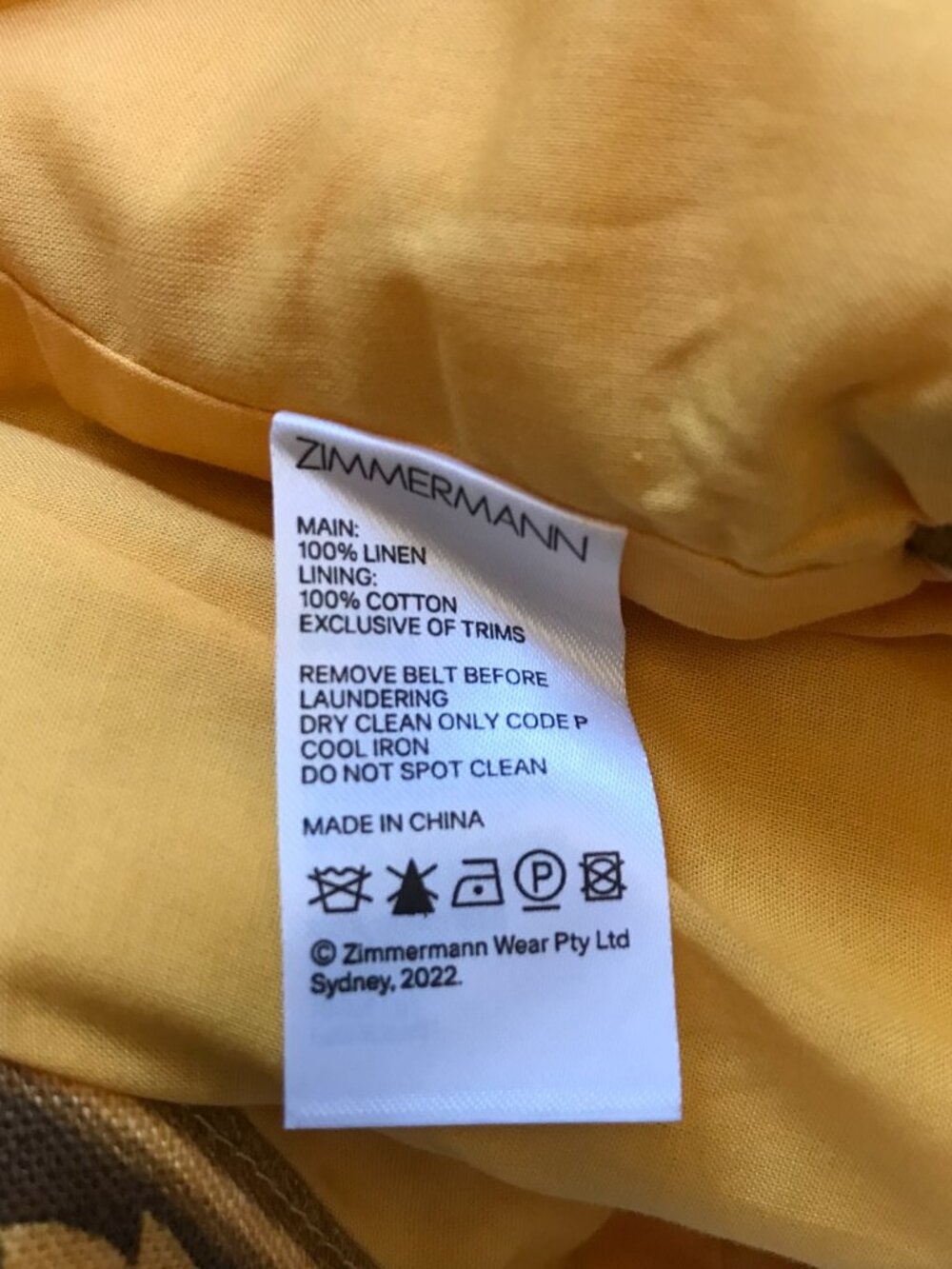 NWT Zimmermann Raie Mini Shorts Womens 0 XS Yellow Gold Brown Floral Linen NEW - Picture 11 of 14